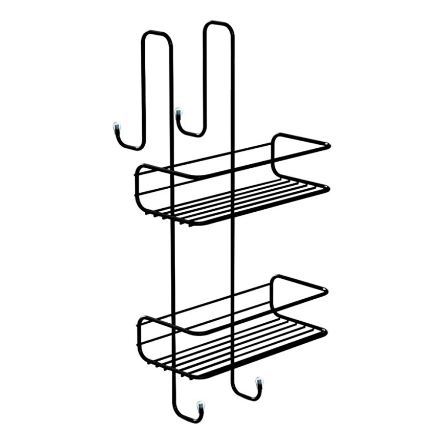 Gedy - Стенна полица за душ CHROM LINE 49x24 cm матово черно