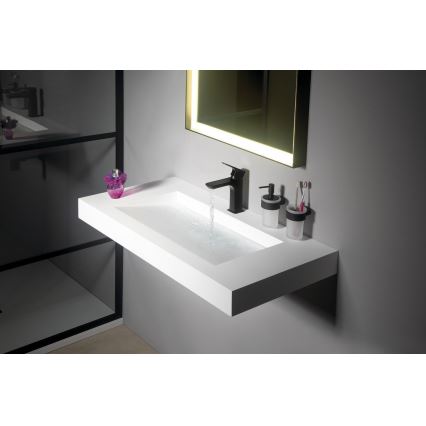 Gedy - Стенна поставка за четки за зъби PIRENEI млечен стъкло/черен