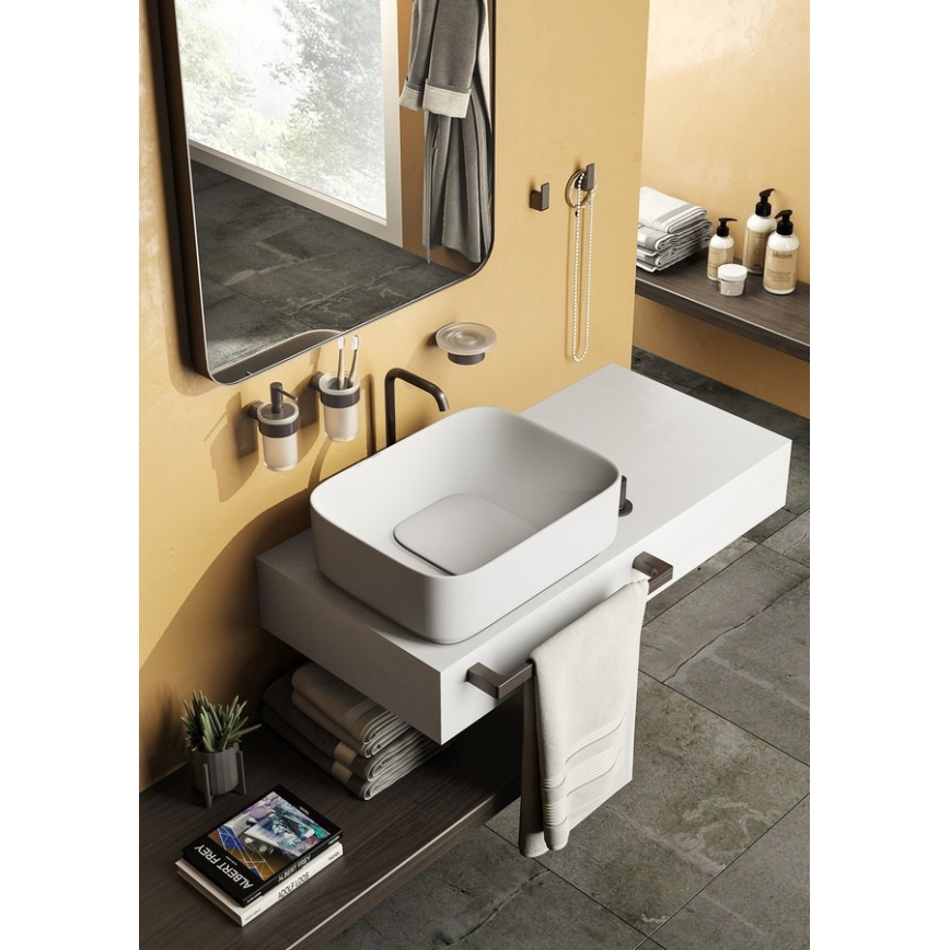 Gedy - Стенна закачалка за кърпи PIRENEI 6,6x45 cm металик сив