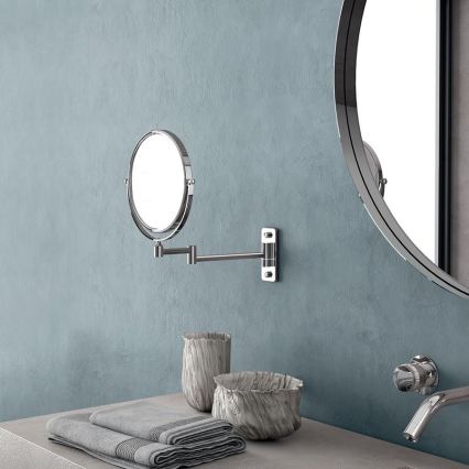 Gedy - Стенно козметично огледало GAIA, лъскав хром