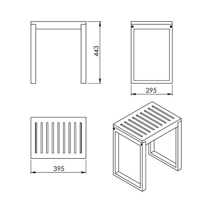 Gedy - Столче за баня HIMALAYA 39,5x44,3 см бамбук