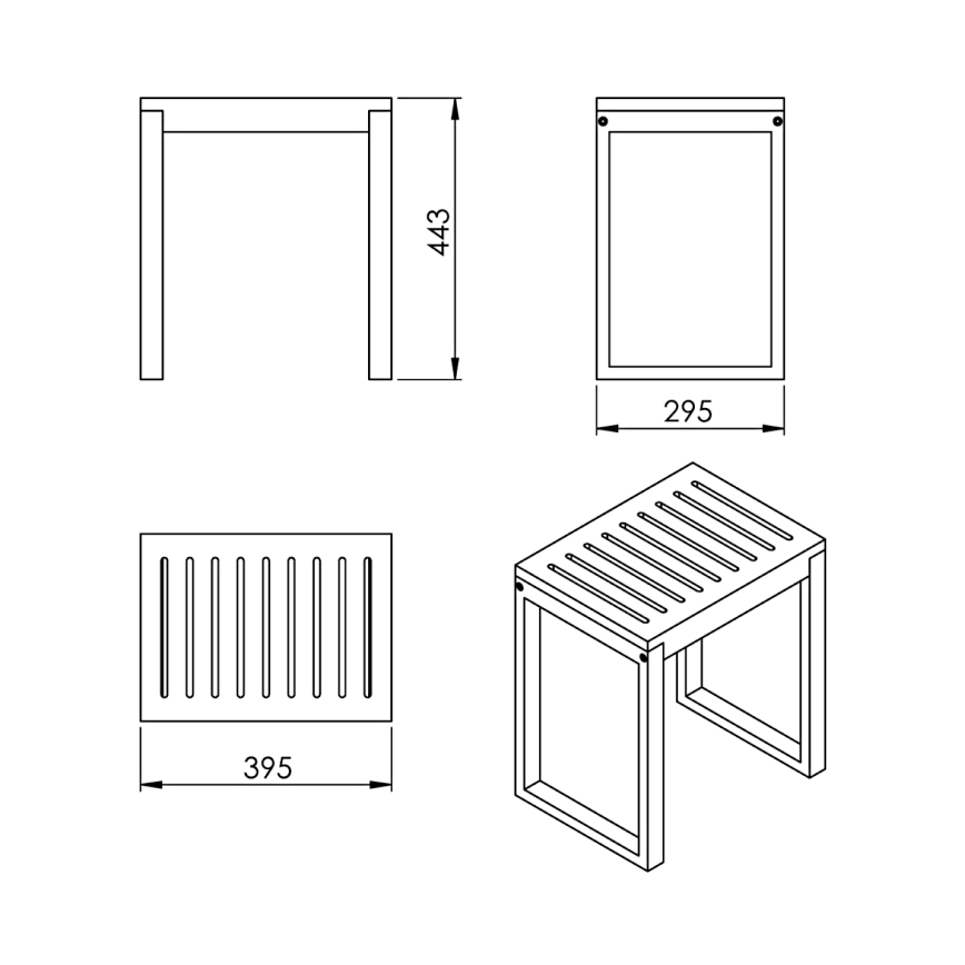 Gedy - Столче за баня HIMALAYA 39,5x44,3 см бамбук