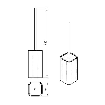 Gedy - Свободностояща четка за тоалетна NINFEA бял/бамбук