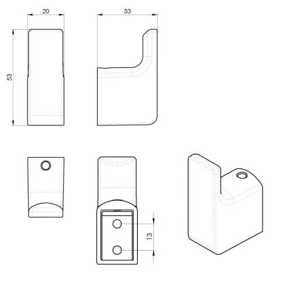Gedy - К-кт 2x Стенна закачалка PIRENEI лъскав хром