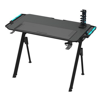 Гейминг маса FALCON с LED RGB подсветка 116x60 см черен