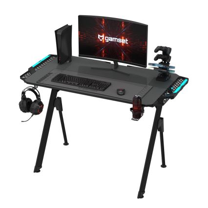 Гейминг маса FALCON с LED RGB подсветка 116x60 см черен