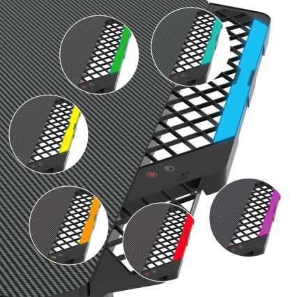 Гейминг маса FALCON с LED RGB подсветка 156x60 см черен