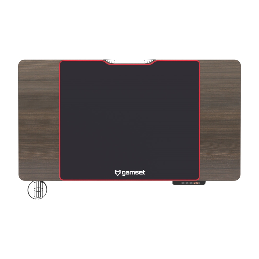 Гейминг маса с регулируема височина CONTROL 110x60 см кафяв/черен