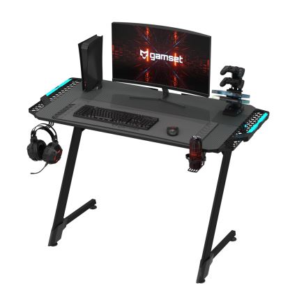Гейминг маса SNAKE с LED RGB подсветка 100x60 см черен