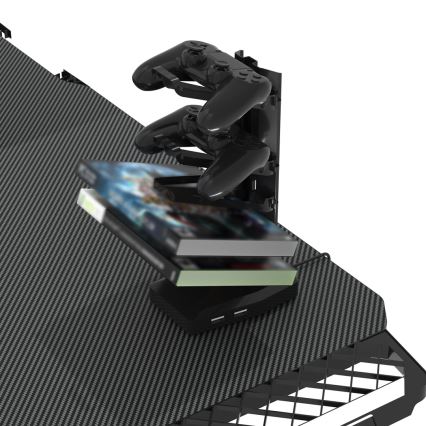 Гейминг маса SNAKE с LED RGB подсветка 100x60 см черен