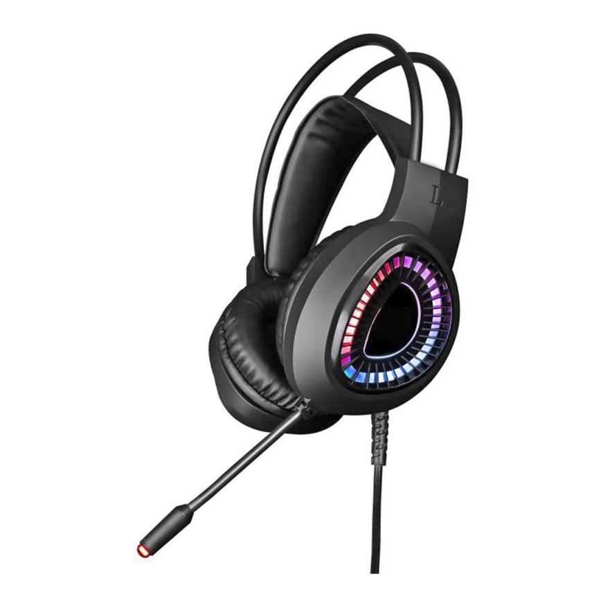 Геймърски LED RGB слушалки VARR с микрофон 7.1