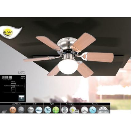 Globo - Таванен вентилатор 1xE27/60W/230V