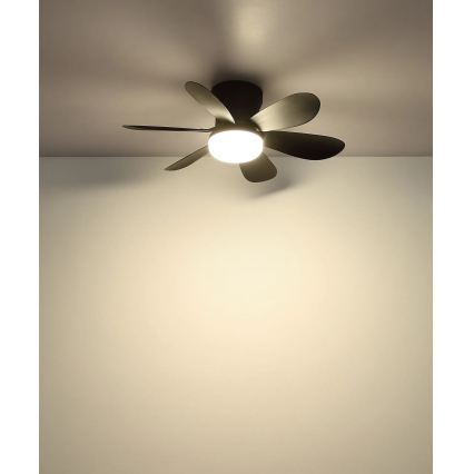 Globo - LED димируем таванен вентилатор LED/5W/230V 2700-6500K черен + дистанционно управление