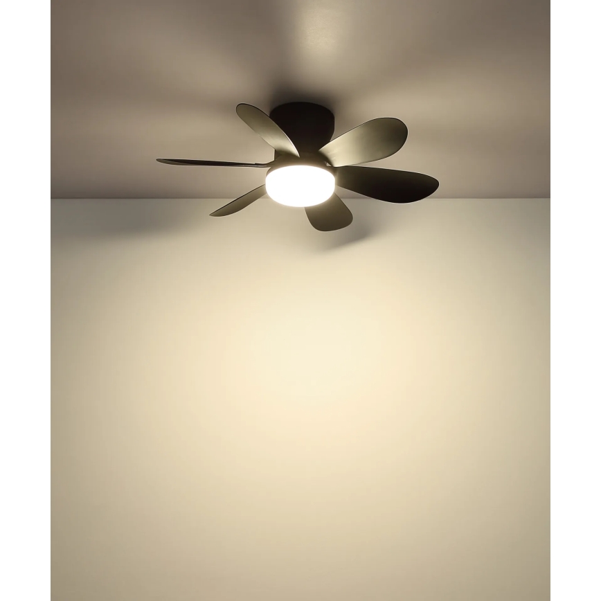 Globo - LED димируем таванен вентилатор LED/5W/230V 2700-6500K черен + дистанционно управление
