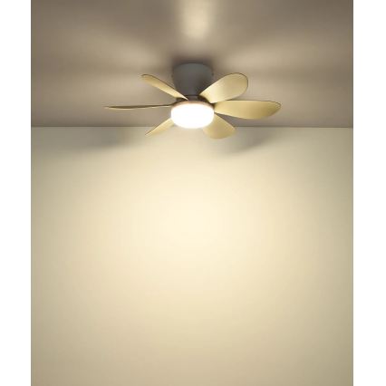 Globo - Димируем LED таванен вентилатор LED/5W/230V 2700-6500K бежов + дистанционно управление