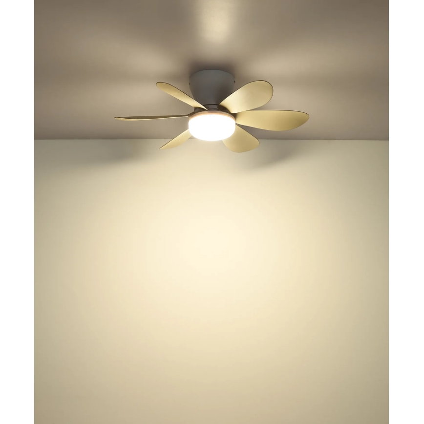 Globo - Димируем LED таванен вентилатор LED/5W/230V 2700-6500K бежов + дистанционно управление