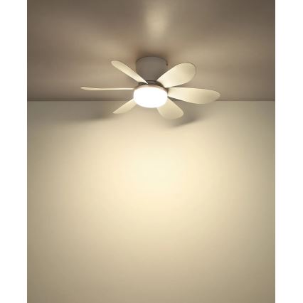 Globo - Димируем таванен LED вентилатор LED/5W/230V 2700-6500K бял + дистанционно управление