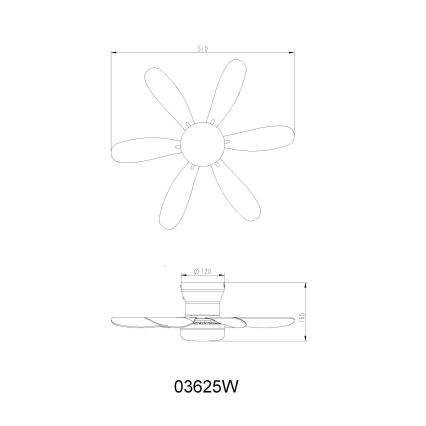 Globo - Димируем таванен LED вентилатор LED/5W/230V 2700-6500K бял + дистанционно управление