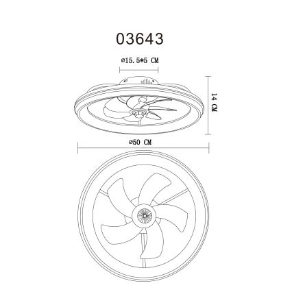 Globo - LED регулируем таванен вентилатор LED/40W/230V 3000-6500K + дистанционно управление