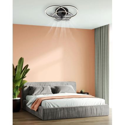 Globo - LED димируем таванен вентилатор LED/40W/230V 3000-6500K черен + дистанционно управление