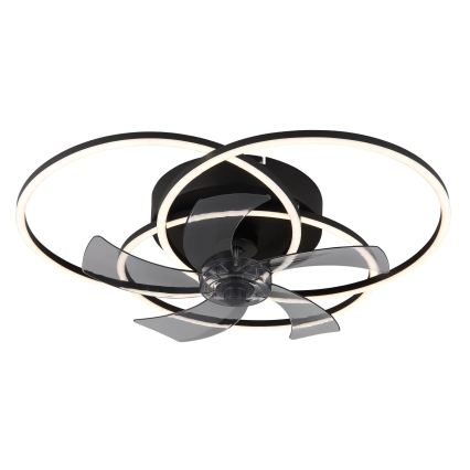 Globo - LED димируем таванен вентилатор LED/40W/230V 3000-6500K черен + дистанционно управление
