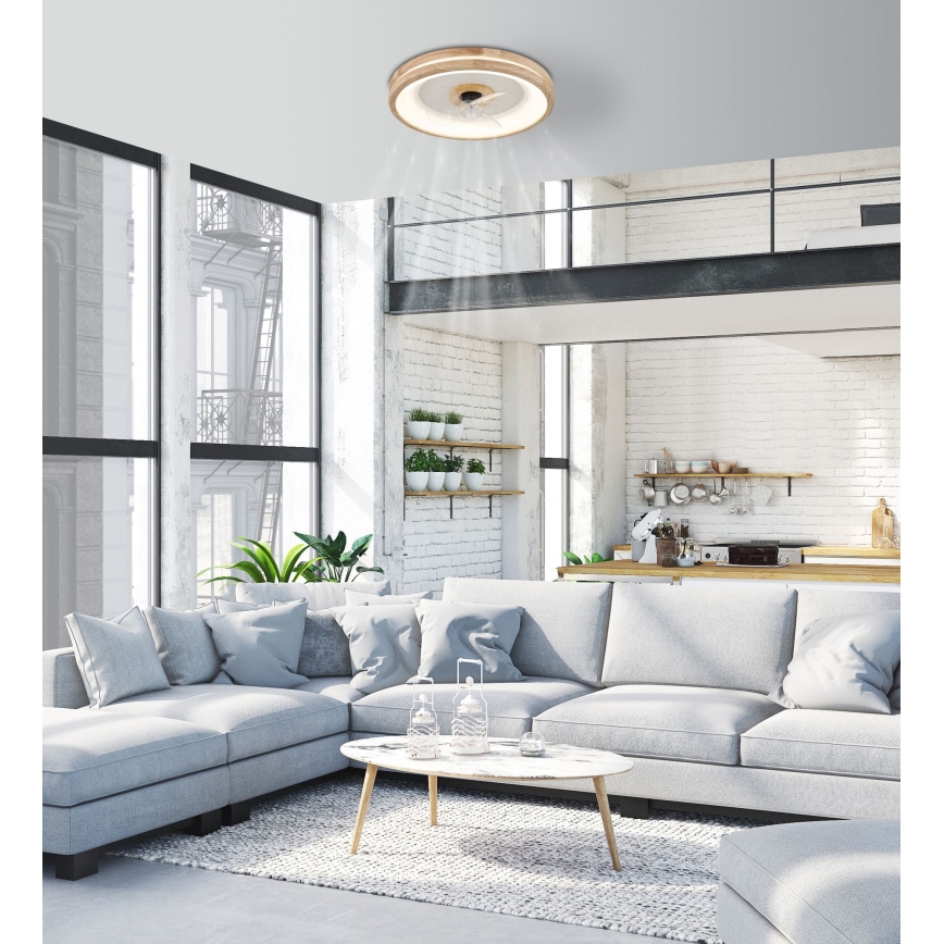 Globo - LED Димируем плафон с вентилатор LED/30W/230V 2700-6500K кафяв + дистанционно управление