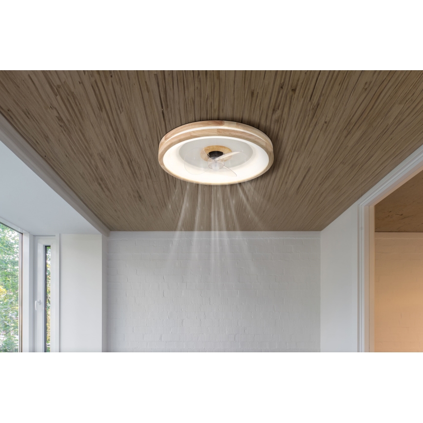 Globo - LED Димируем плафон с вентилатор LED/30W/230V 2700-6500K кафяв + дистанционно управление