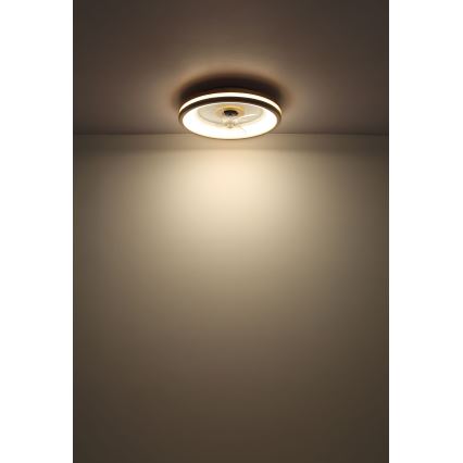 Globo - LED Димируем плафон с вентилатор LED/30W/230V 2700-6500K кафяв + дистанционно управление