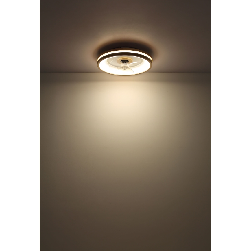 Globo - LED Димируем плафон с вентилатор LED/30W/230V 2700-6500K кафяв + дистанционно управление
