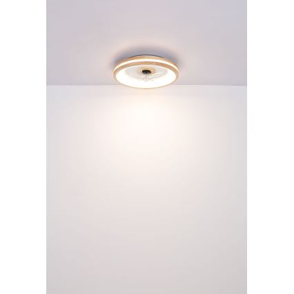 Globo - LED Димируем плафон с вентилатор LED/30W/230V 2700-6500K кафяв + дистанционно управление
