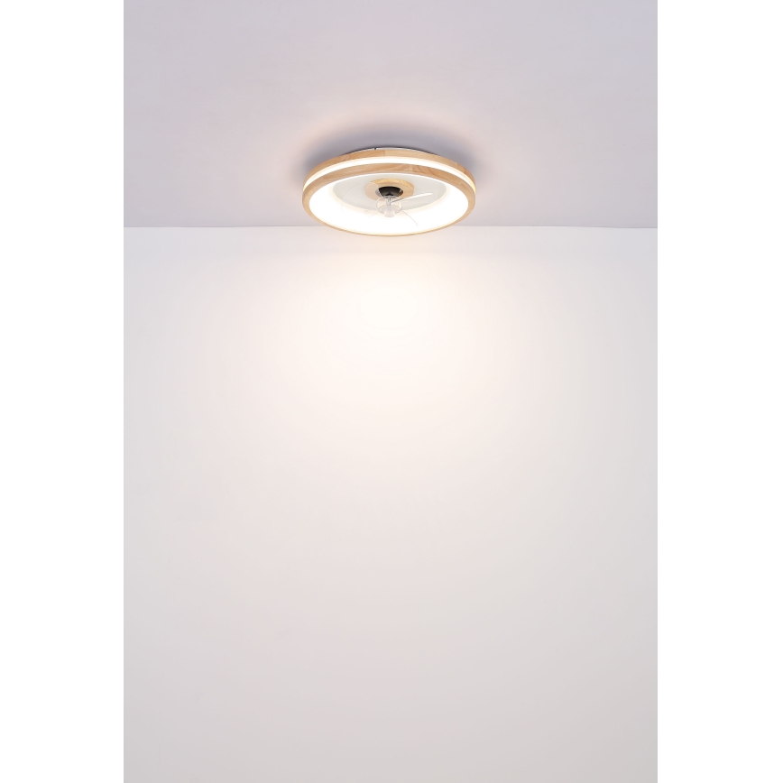 Globo - LED Димируем плафон с вентилатор LED/30W/230V 2700-6500K кафяв + дистанционно управление
