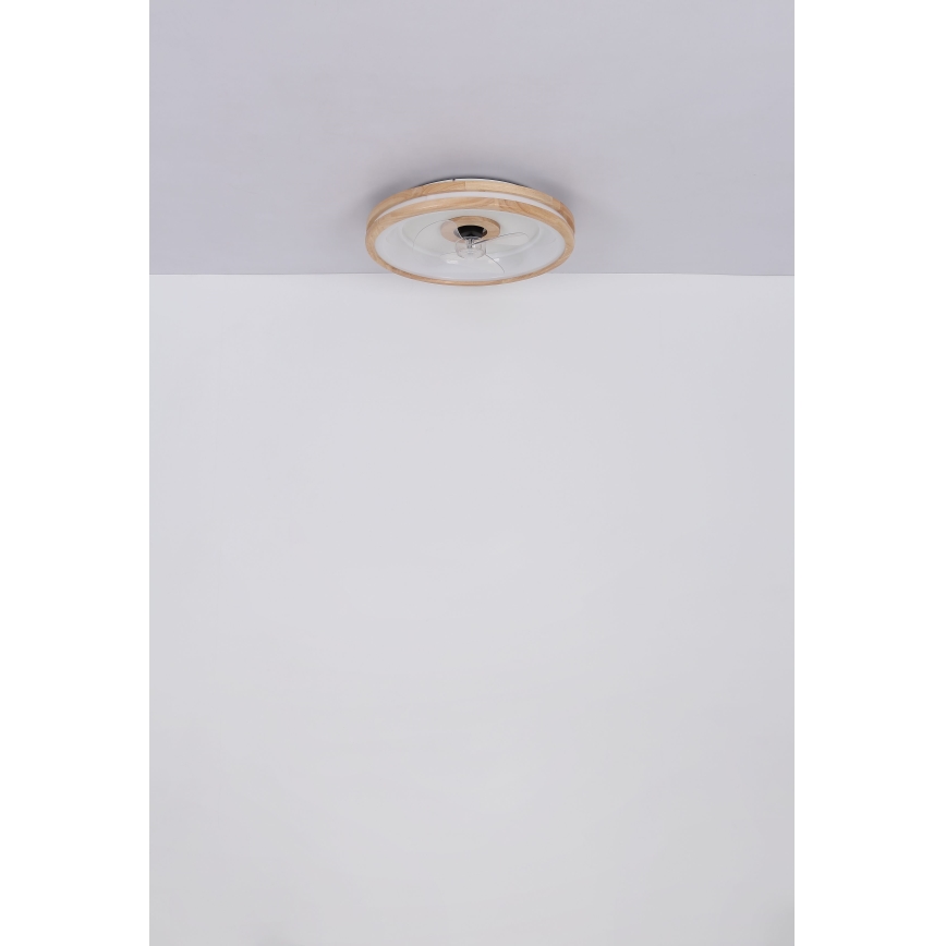 Globo - LED Димируем плафон с вентилатор LED/30W/230V 2700-6500K кафяв + дистанционно управление