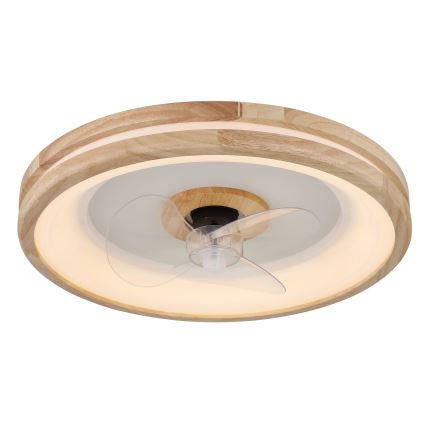Globo - LED Димируем плафон с вентилатор LED/30W/230V 2700-6500K кафяв + дистанционно управление