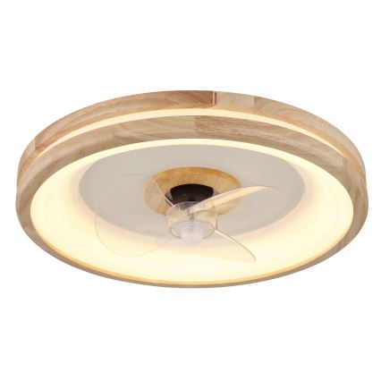 Globo - LED Димируем плафон с вентилатор LED/30W/230V 2700-6500K кафяв + дистанционно управление