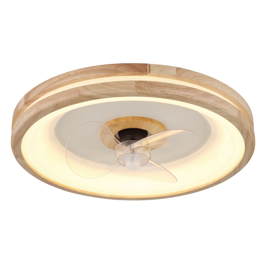 Globo - LED Димируем плафон с вентилатор LED/30W/230V 2700-6500K кафяв + дистанционно управление
