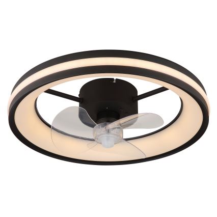 Globo - LED Димируем плафон с вентилатор LED/30W/230V 2700-6500K черен + дистанционно управление