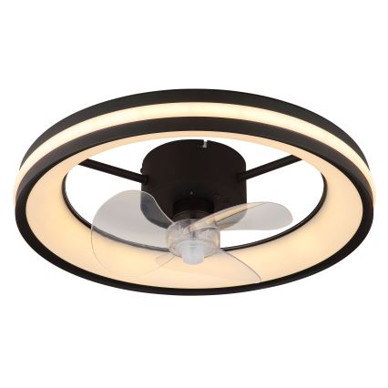 Globo - LED Димируем плафон с вентилатор LED/30W/230V 2700-6500K черен + дистанционно управление
