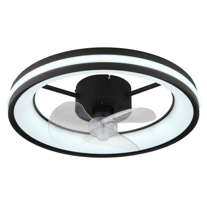 Globo - LED Димируем плафон с вентилатор LED/30W/230V 2700-6500K черен + дистанционно управление