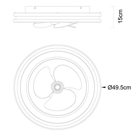 Globo - LED Димируем плафон с вентилатор LED/30W/230V 2700-6500K черен + дистанционно управление