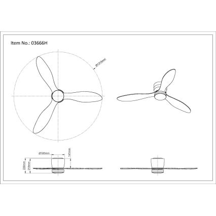 Globo - LED регулируем таванен вентилатор LED/20W/230V 3000-6500K + дистанционно управление