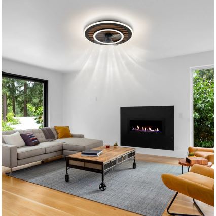 Globo - LED димируем таванен вентилатор LED/36W/230V 2700-6000K черен + дистанционно управление
