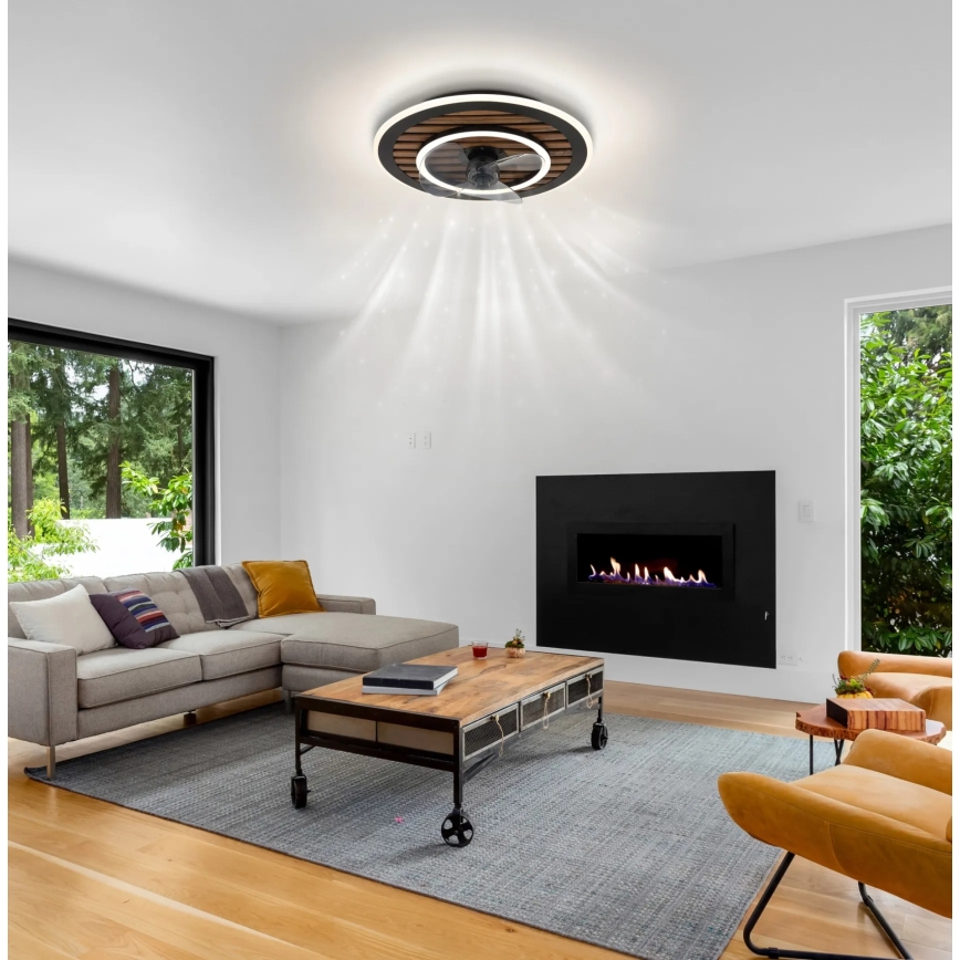 Globo - LED димируем таванен вентилатор LED/36W/230V 2700-6000K черен + дистанционно управление