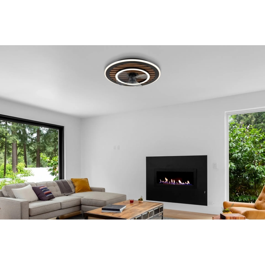 Globo - LED димируем таванен вентилатор LED/36W/230V 2700-6000K черен + дистанционно управление
