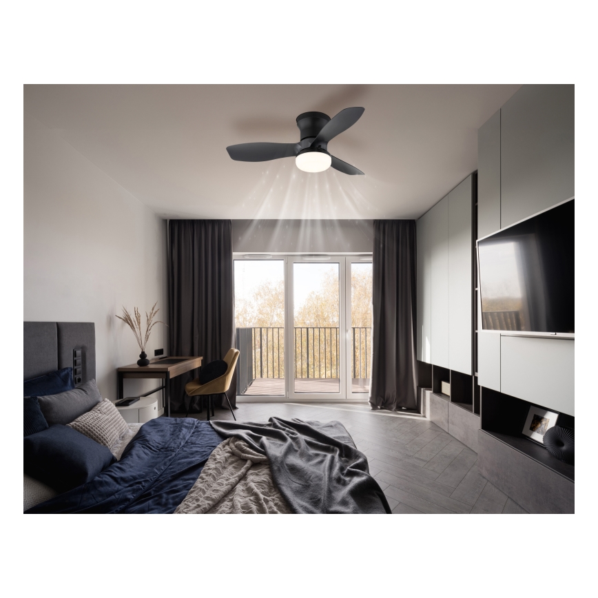 Globo - Димируем таванен вентилатор LED/15W/230V 2700-6500K черен + дистанционно управление