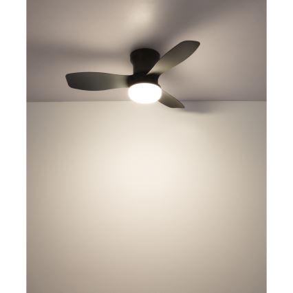 Globo - Димируем таванен вентилатор LED/15W/230V 2700-6500K черен + дистанционно управление