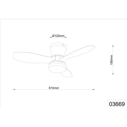 Globo - Димируем таванен вентилатор LED/15W/230V 2700-6500K черен + дистанционно управление