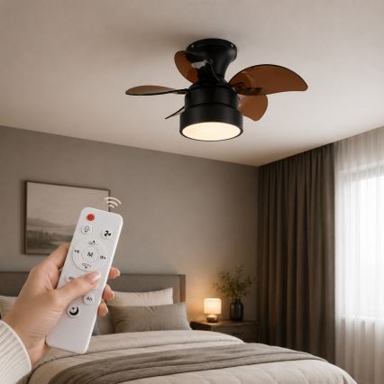 Globo - димируем LED таванен вентилатор LED/22W/230V 3000/4500/6000K кафяв + дистанционно управление