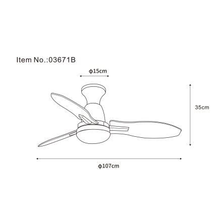 Globo - LED Димируем таванен вентилатор LED/22W/230V 3000/4500/6000K + дистанционно управление
