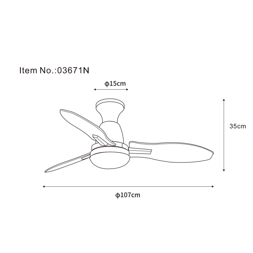 Globo - LED Димируем таванен вентилатор LED/22W/230V 3000/4500/6000K + дистанционно управление