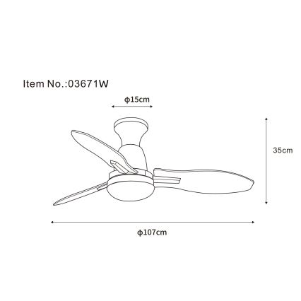 Globo - LED Димируем таванен вентилатор LED/22W/230V 3000/4500/6000K + дистанционно управление